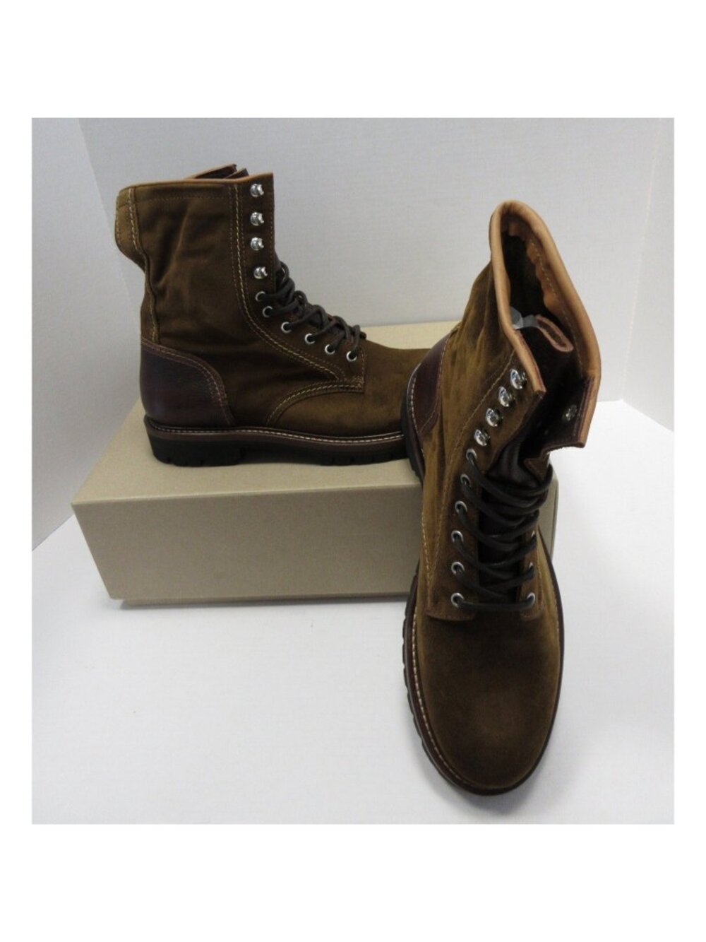 Belstaff Boots 11 Cognac Marshall 220 Suede Leather Vibram Sole NEW